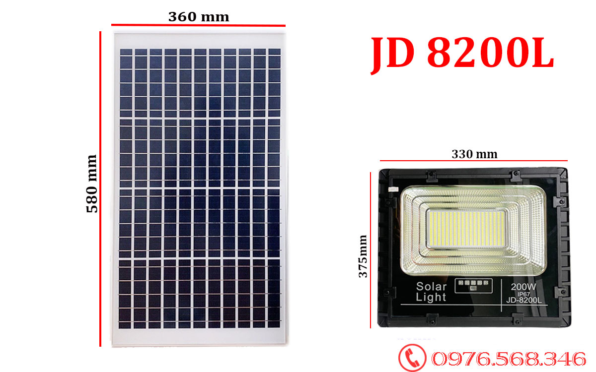 Đèn năng lượng mặt trời JD 8200L